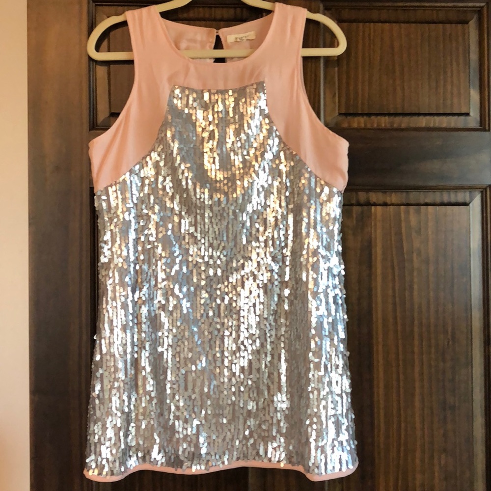 Sliver and blush pink sparkly dress!